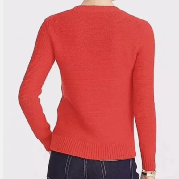J. CREW Classic Crewneck Sweater Wool Blend Red Size Medium - Picture 4 of 9